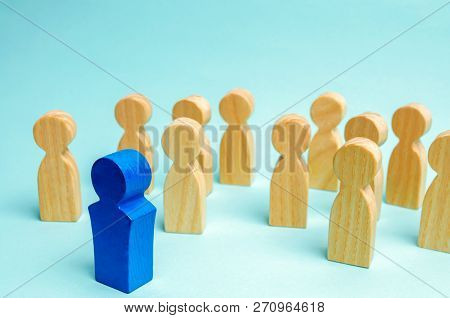 A Man Comes Out Of The Crowd. Business Team. Attracting People To Work. Human Resource Management. T