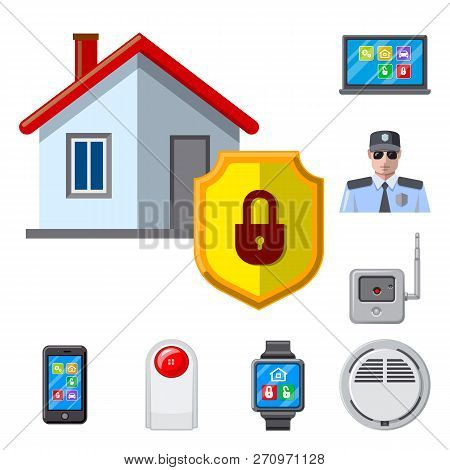 Vector Design Of Office And House Sign. Set Of Office And System Vector Icon For Stock.