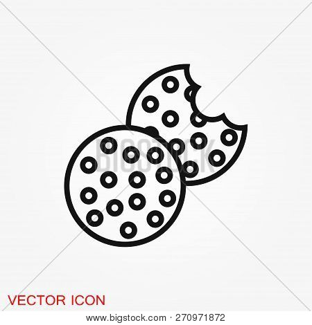 Cookie Icon. Biscuit Cookie Or Biscotti Vector Icon