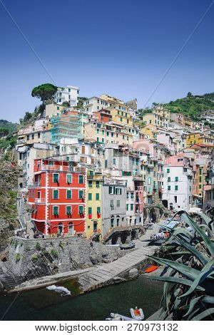 Riomaggire, Italy, La Specia Province, Liguria Regione, 11 August, 2018: View On The Colorful Houses