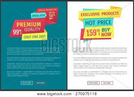 Hot Price Super Sale Poster With Article Sample. Exclusive Products Only One Day Buy Now Goods Guara
