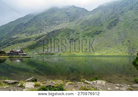 The Glacier Lake Called Balea (balea Lac) On The Transfagarasan Road From Fagaras Mountains