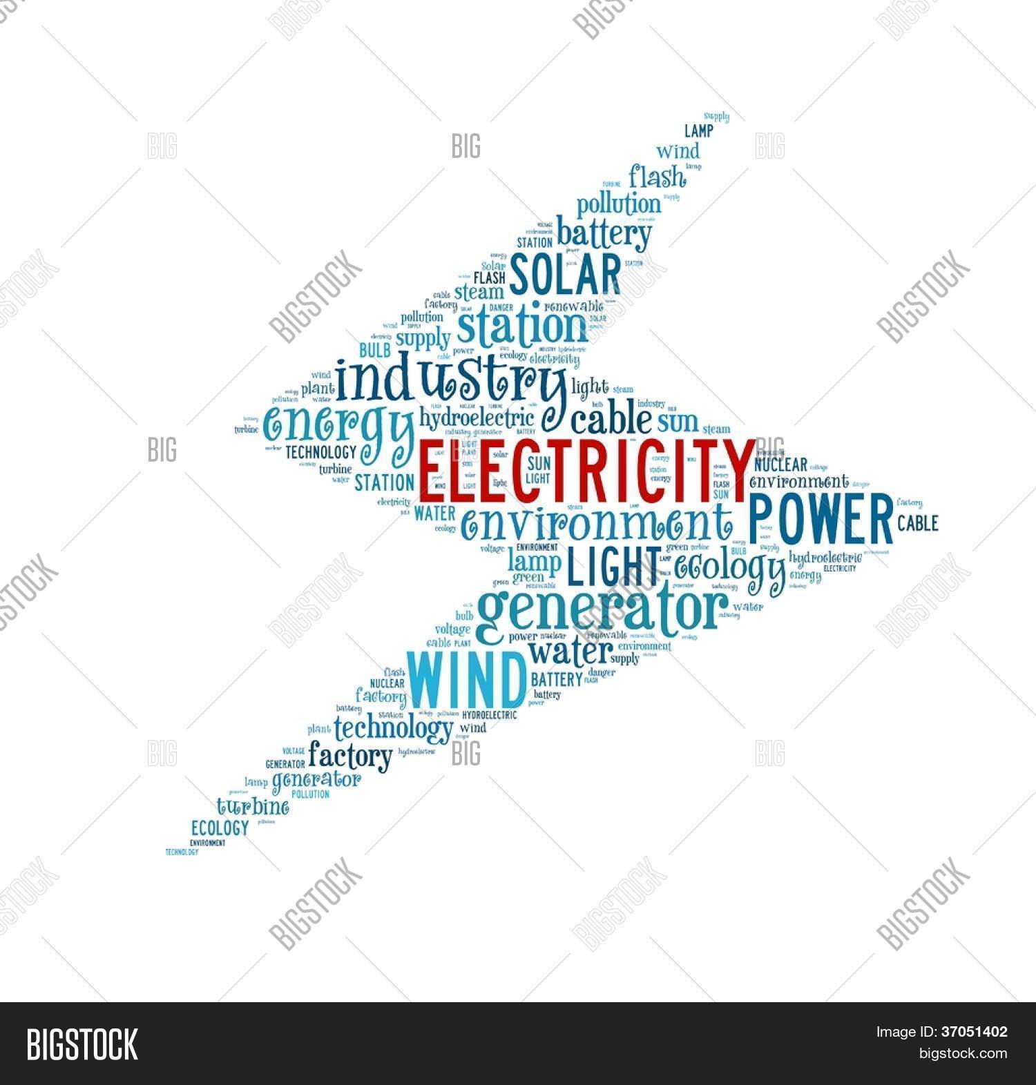 Electricity Related Words Word Image & Photo Bigstock