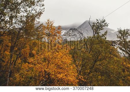 Norwegian Mountain Landscape During Hiking To Halls Fortopp Peak, With A View On Stetind, Northern N
