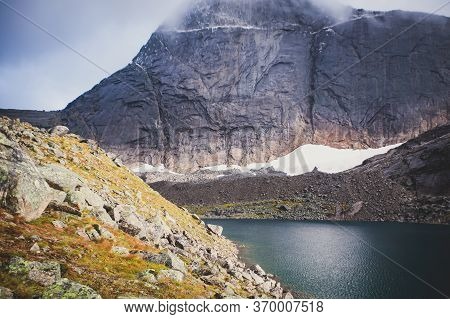 Norwegian Mountain Landscape During Hiking To Halls Fortopp Peak, With A View On Stetind, Northern N