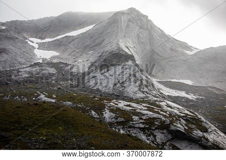 Norwegian Mountain Landscape During Hiking To Halls Fortopp Peak, With A View On Stetind, Northern N