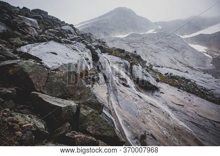 Norwegian Mountain Landscape During Hiking To Halls Fortopp Peak, With A View On Stetind, Northern N