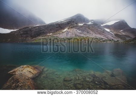 Norwegian Mountain Landscape During Hiking To Halls Fortopp Peak, With A View On Stetind, Northern N