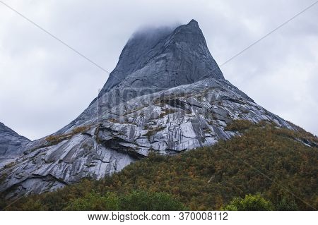 Norwegian Mountain Landscape During Hiking To Halls Fortopp Peak, With A View On Stetind, Northern N