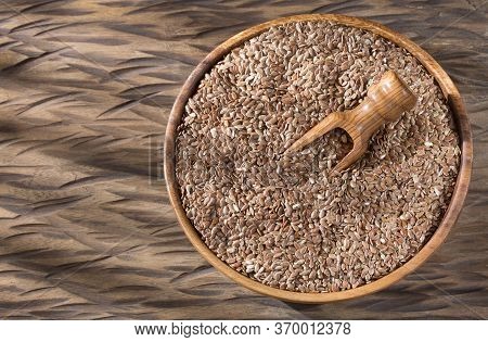 Linseed Organic Seeds - Linum Usitatissimum. Text Space