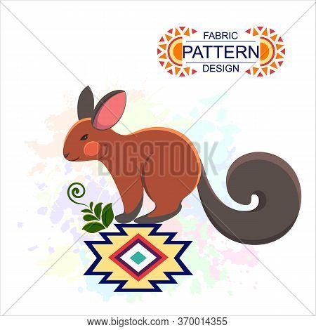 Rodent Surrounded South America Ornament On A White Background.