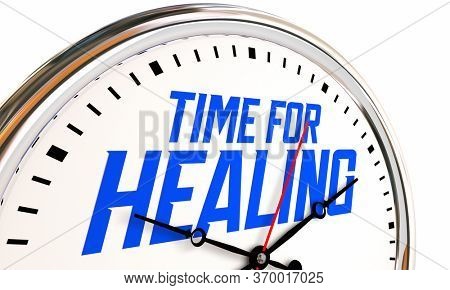 Time for Healing Clock Get Better Physcial Mental Health 3d Illustration