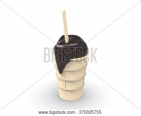 3d Image Of Pedestal Ice Cream In A Cup 006