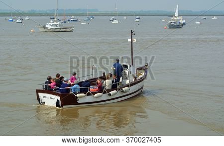 Felixstowe, Suffolk, England - April 21, 2014: Little Ferry Across The River Deben At Felixstowe Fer