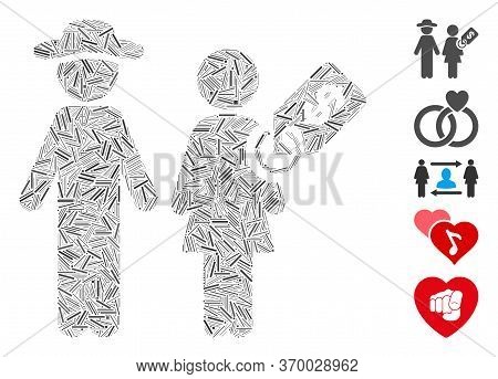 Hatch Mosaic Based On Marriage Of Convenience Icon. Mosaic Vector Marriage Of Convenience Is Formed 