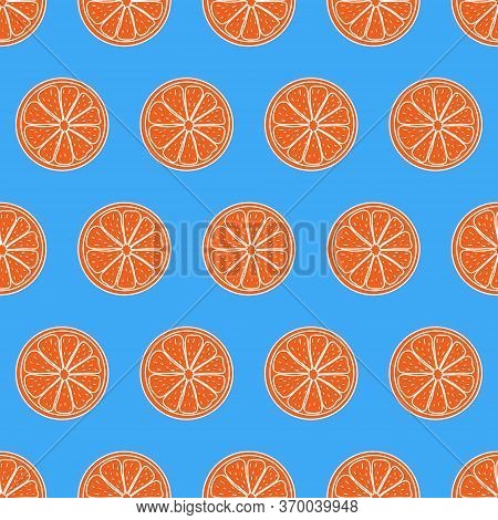Seamless Pattern. Sliced Pieces Of Tropical Fruit. The Bright Backdrop Of Citrus. Stock Vector Illus