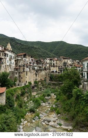 View Of The Rocchetta Nervina Sitano Village Within The Liguria Region - Italy