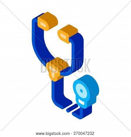 Medical Phonendoscope Icon Vector. Isometric Medical Phonendoscope Sign. Color Isolated Symbol Illus