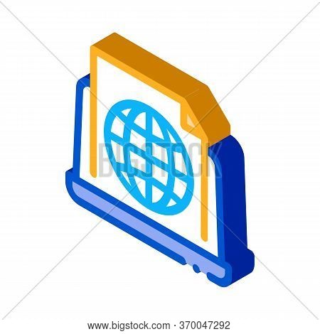 Global Search Engine Optimization Document Icon Vector. Isometric Global Search Engine Optimization 