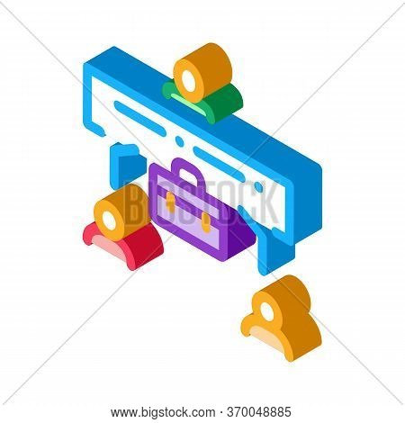 Realtor With Buyer And Seller Icon Vector. Isometric Realtor With Buyer And Seller Sign. Color Isola