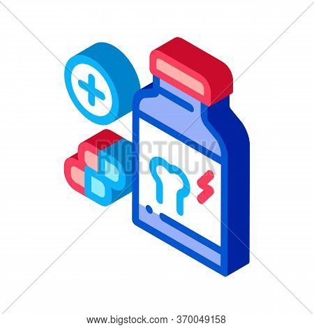 Vitamin For Strengthening Bones Icon Vector. Isometric Vitamin For Strengthening Bones Sign. Color I