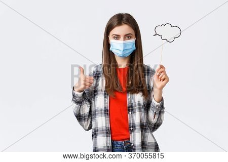 Coronavirus Outbreak, Leisure On Quarantine, Social Distancing And Emotions Concept. Pleased Young D