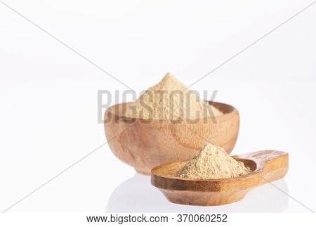 Organic Maca Powder - Lepidium Meyenii. White Background