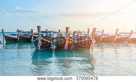 Tropical Beach, Traditional Long Tail Boats With Golden Sunset, Andaman Sea, Thailand
Tropical Vacat