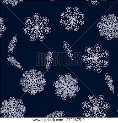 Modern Template With Seamless Floral Pattern. Vector Seamless Floral Pattern. Spring Decoration. Vec