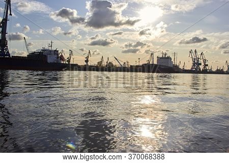 Russia, Saint-petersburg, September 2019: Cargo Port On Kanonersky Island
