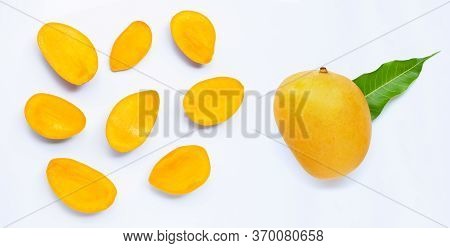 Tropical Fruit, Top View Of Fresh Yellow Ango