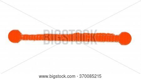Orange Corrugated Cardboard Strip Ove White Background