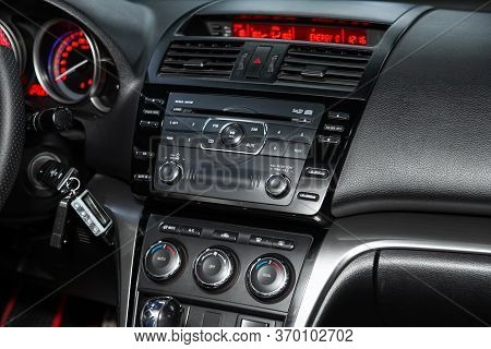 Novosibirsk/ Russia - March 04, 2020: Mazda 6,close-up Of The Central Control Panel, Monitor With Mu