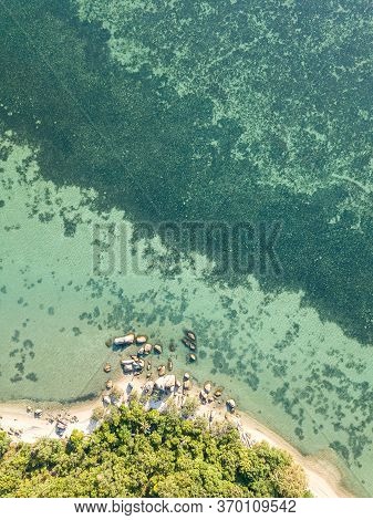 Aerial Top View Of Ao Nai Wok On Phangan Island, Thailand