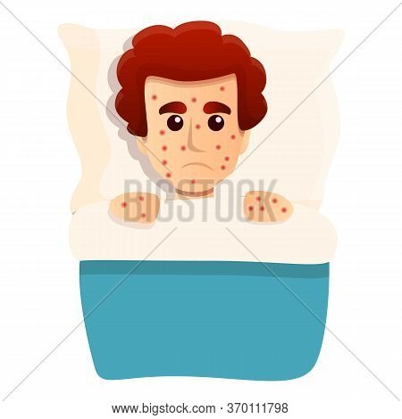Chicken Pox Patient Icon. Cartoon Of Chicken Pox Patient Vector Icon For Web Design Isolated On Whit