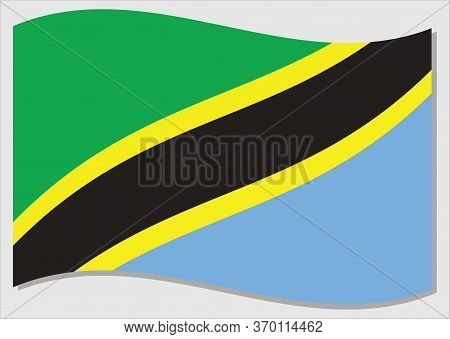 Waving Flag Of Tanzania Vector Graphic. Waving Tanzanian Flag Illustration. Tanzania Country Flag Wa