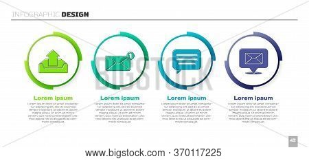 Set Upload Inbox, Envelope, Speech Bubble Chat And Speech Bubble With Envelope. Business Infographic
