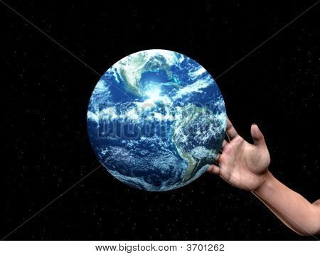 Mano per afferrare la terra