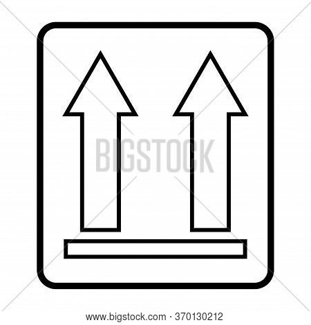This Side Up Flat Icon Isolated On White Background. Package Symbol, Label Vector Illustration. Deli