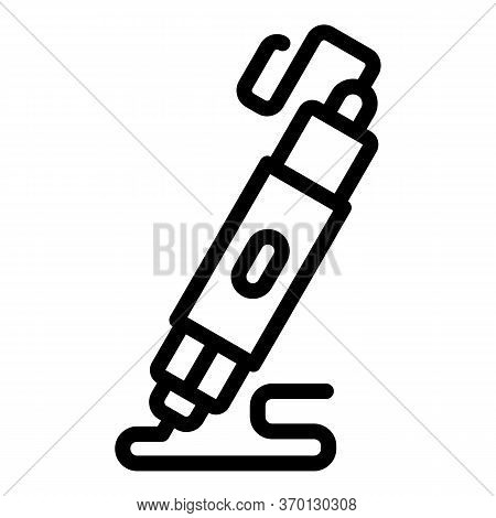3d Cool Pen Icon. Outline 3d Cool Pen Vector Icon For Web Design Isolated On White Background