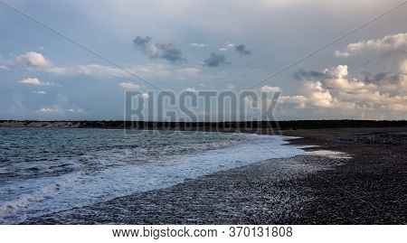 Pebble Beach On The Mediterranean Coast On The Akamas Peninsula On The Island Of Cyprus.