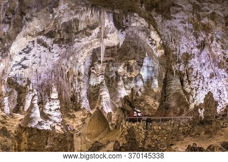 Carlsbad Cavern National Park, New Mexico, USA trails to the inner depths.