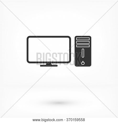 Pc Icon Vector. Simple Flaticon. Perfect Black Pictogram Illustration On A White Background.