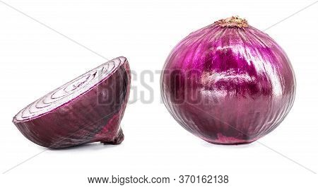 Red Onion From Brazil, On An Isolated White Background, Called 