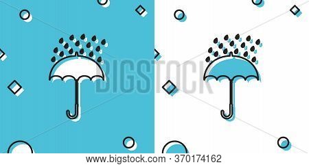 Black Network Port - Cable Socket Icon Isolated On Blue And White Background. Lan Port Icon. Etherne