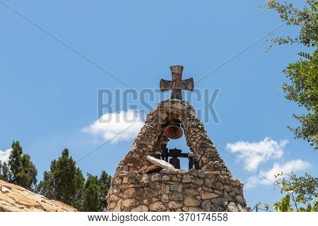 Hararit, Israel, May 30, 2020 : The Bell Rings In The Bell Tower Of The Monastery Of Lavra Netofa Ne