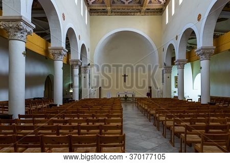 Jerusalem, Israel, December 07, 2019 : The Interior Of The Our Lady Of The Ark Of The Covenant Churc