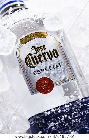 Bottles Of  Tequila Jose Cuervo In Crushed Ice