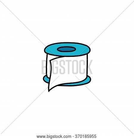 Adhesive Plaster Doodle Icon, Vector Color Illustration