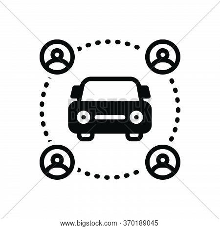 Black Solid Icon For Carsharing  Ride  Pooling Carpooling Car Transportation Vehicle Sharing